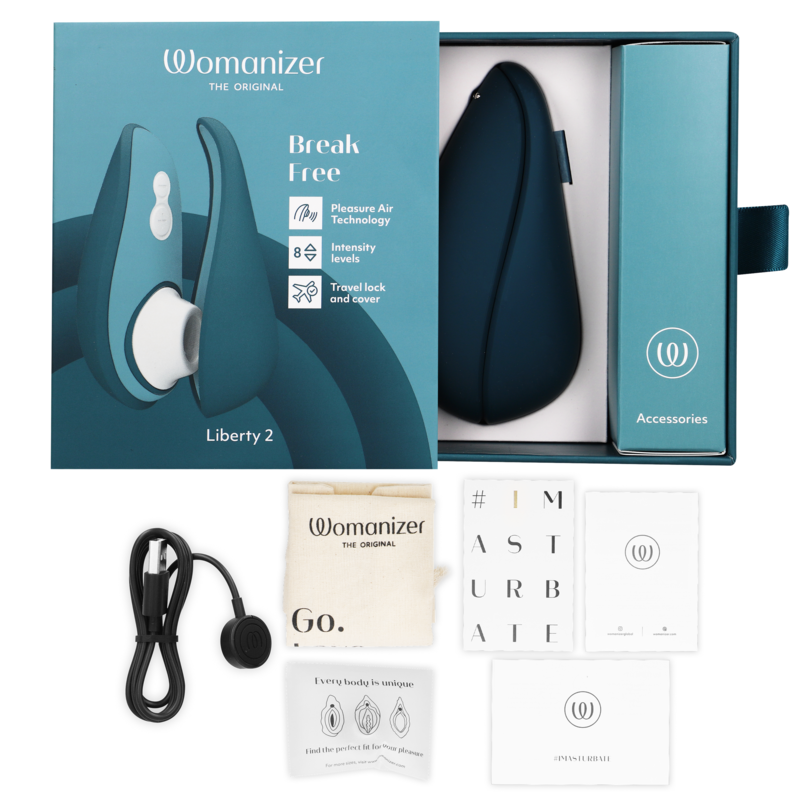 Womanizer - Liberty 2 Clitoris Stimulator & Suction Blue – Clitoral Suction Stimulator
