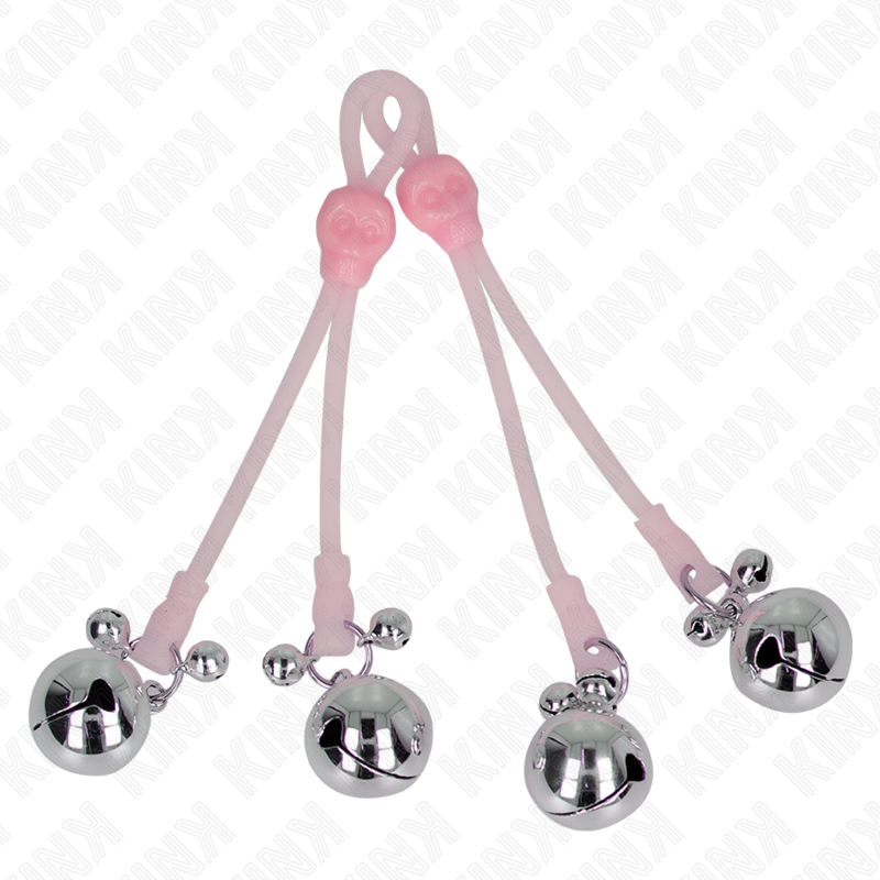 Kink - Luminous Skull Nipple Clamps with Ring Bells Adjustable