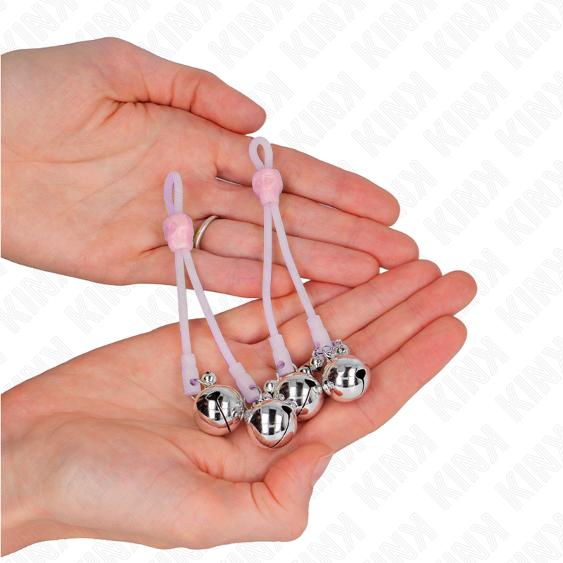 Kink - Luminous Skull Nipple Clamps with Ring Bells Adjustable