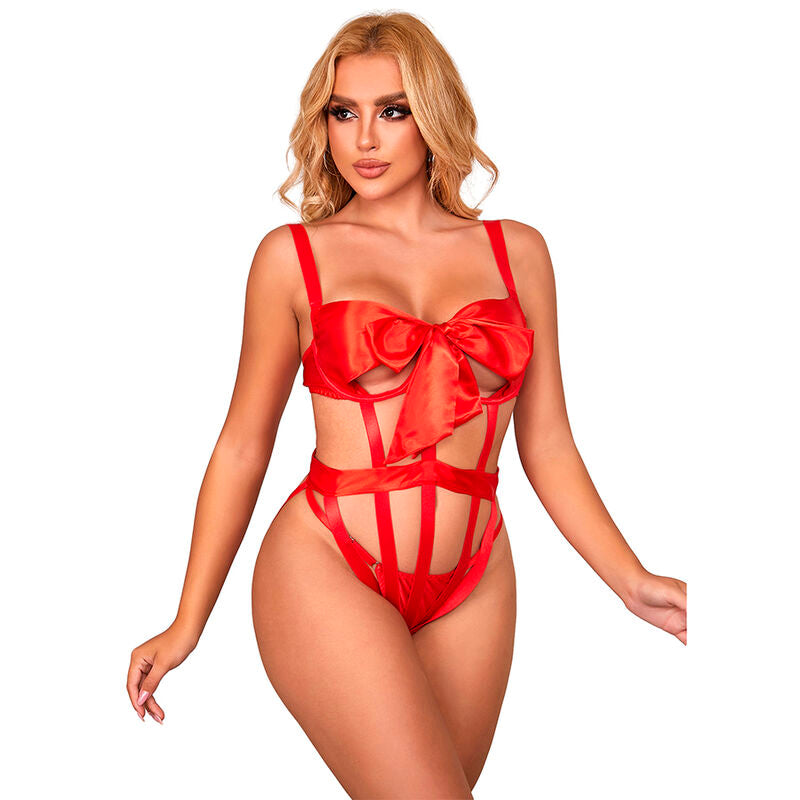 Subblime - Sexy Openwork Body With Bow Red S/m