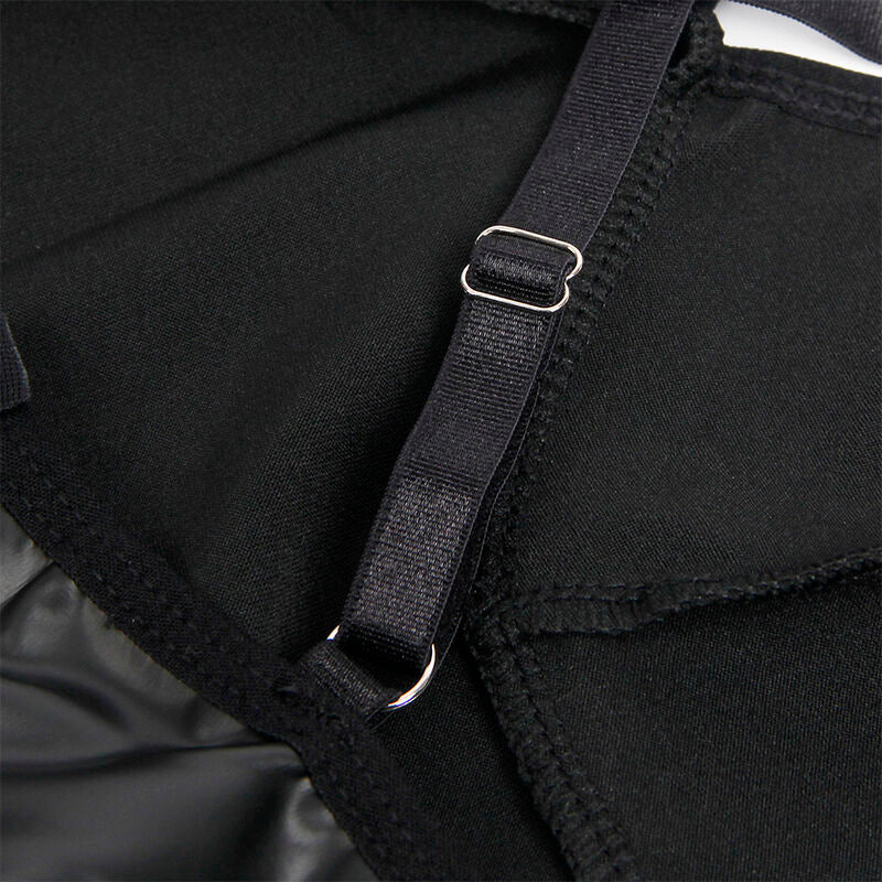Dress with Leather Straps | Sublime — Black