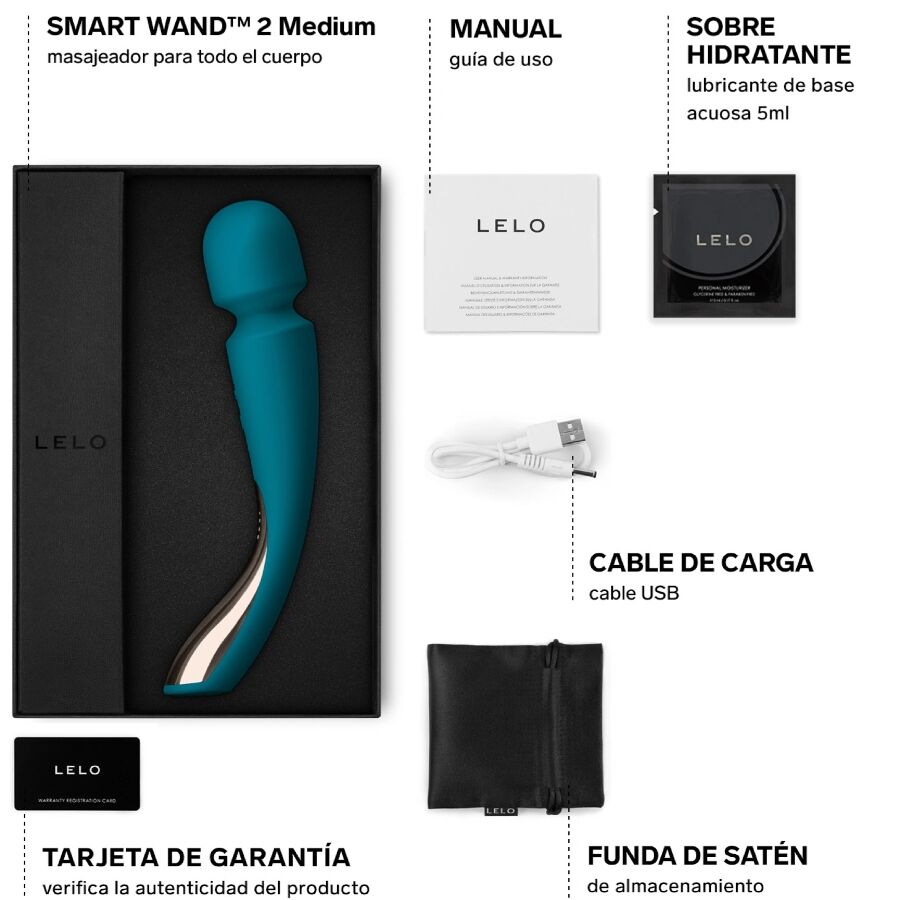 Lelo - Smart Medium Wand 2 Ocean Blue Massager – Wand Vibrator