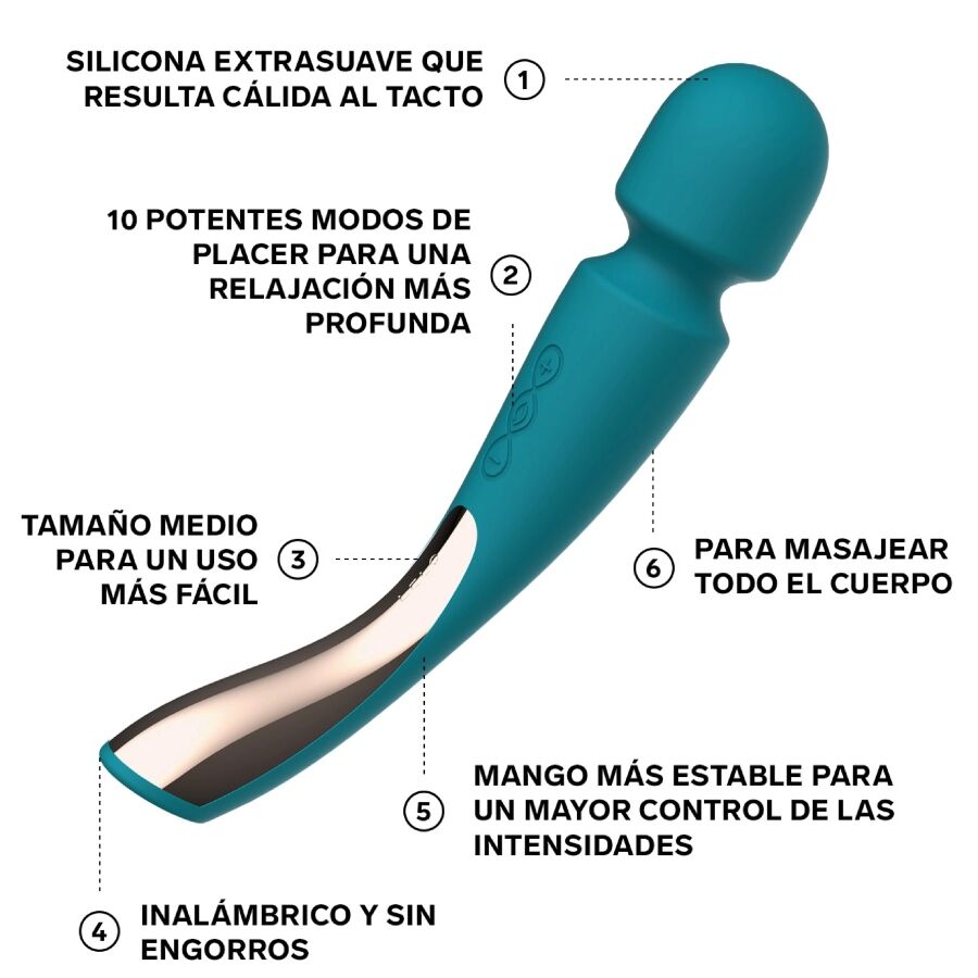 Lelo - Smart Medium Wand 2 Ocean Blue Massager – Wand Vibrator