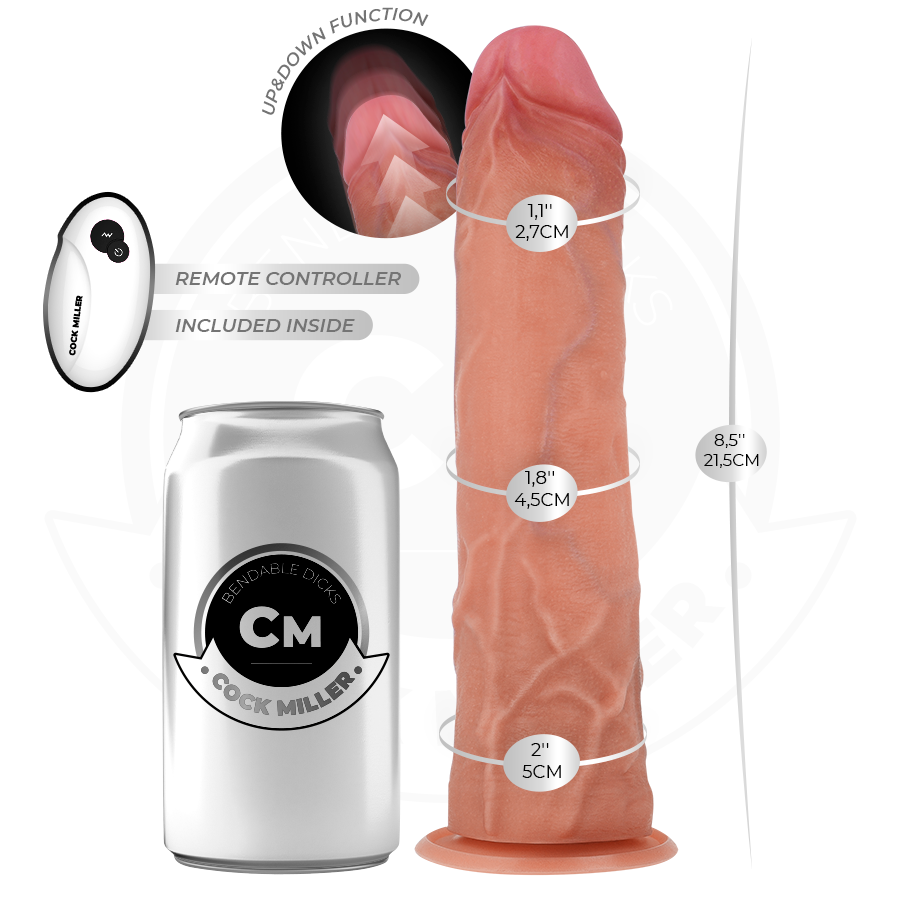Cock Miller - Hyper-Realistic Dildo with Suction Cup and Thrusting with Remote Control 21.5 cm – Suction Cup Dildo