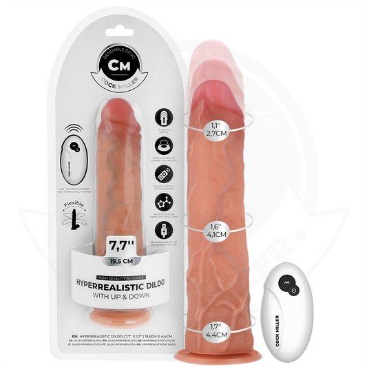 Cock Miller - Hyper-Realistic Dildo with Suction Cup and Thrusting with Remote Control 19.5 cm – Suction Cup Dildo