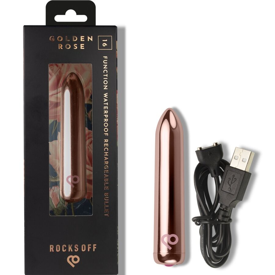 Rocks-Off - Rechargeable Vibrating Bullet Golden Rose – Bullet Vibrator