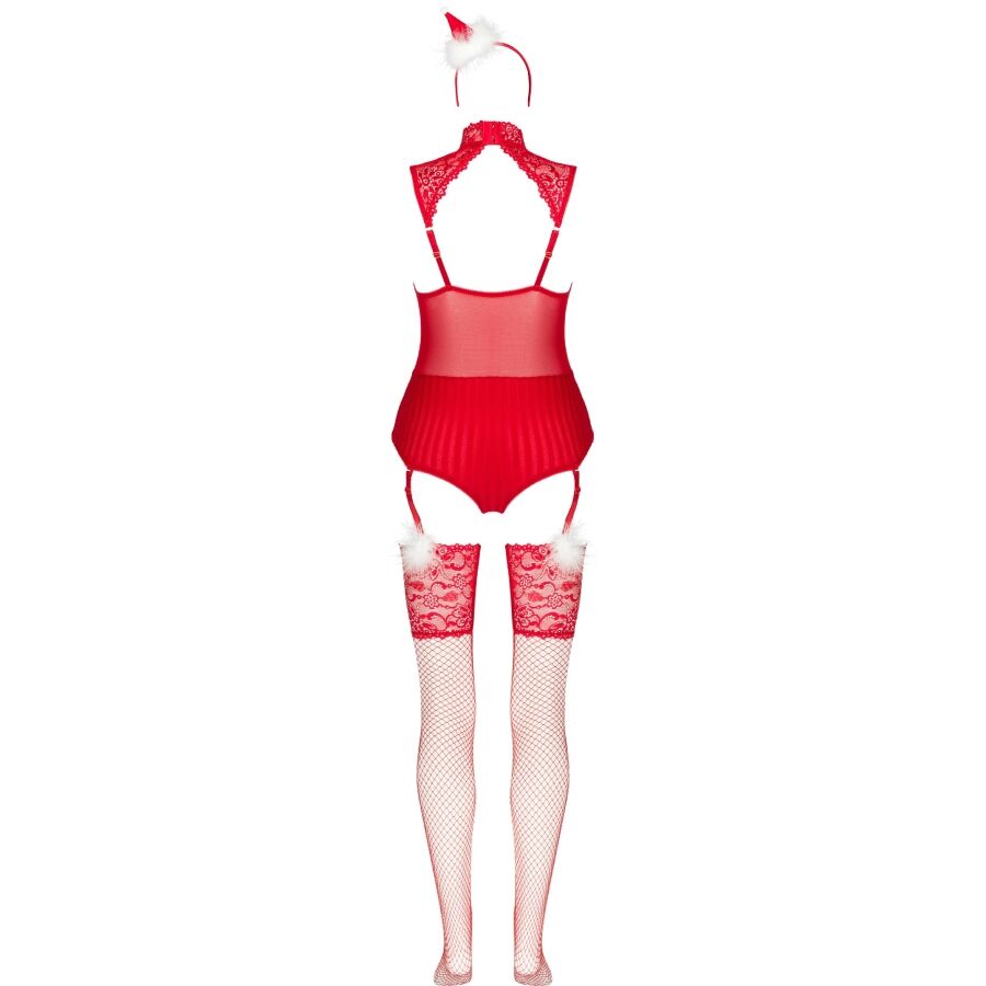 Livco Corsetti Fashion - Limpid Snowflakes Lc Body + Stockings + Christmas Headband S/m