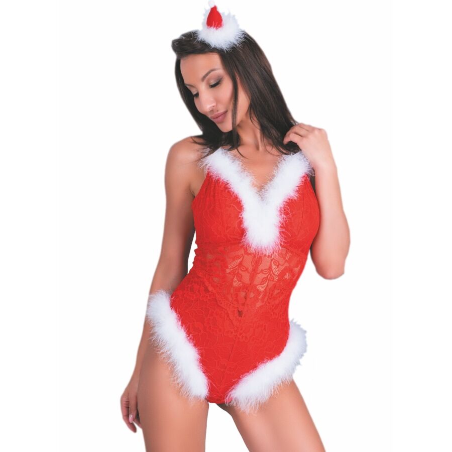 Livco Corsetti Fashion - Naughty Santa Lc Christmas Bodysuit S/m