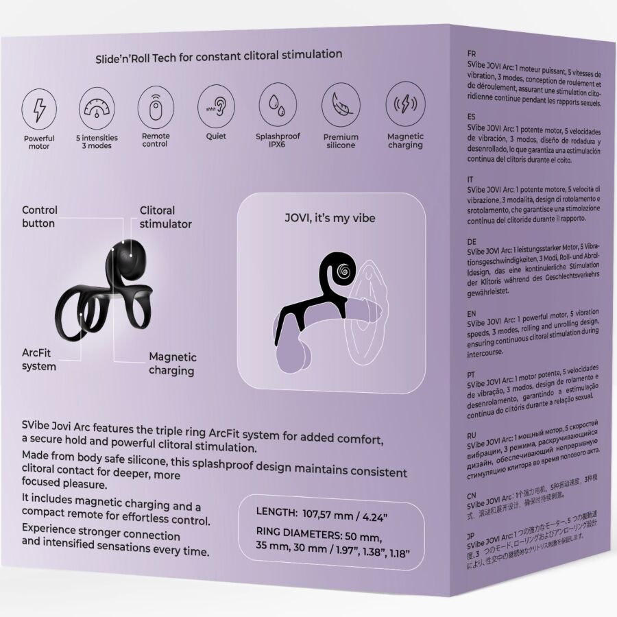 Snail Vibe - Jovi Arc Couple Ring Remote Control Black – Vibrator