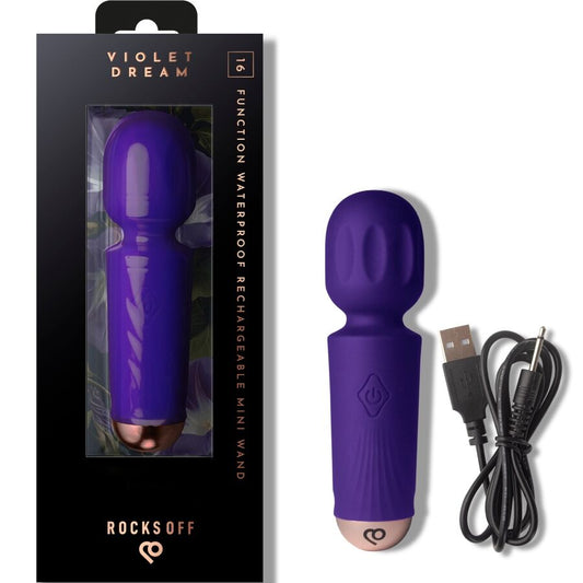 Rocks-Off - Mini Rechargeable Wand 16 Functions Violet Dream – Wand Vibrator