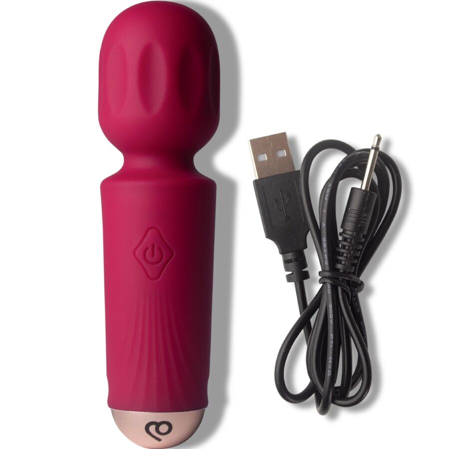 Rocks-Off - Mini Rechargeable Wand 16 Functions Azalea Red – Wand Vibrator