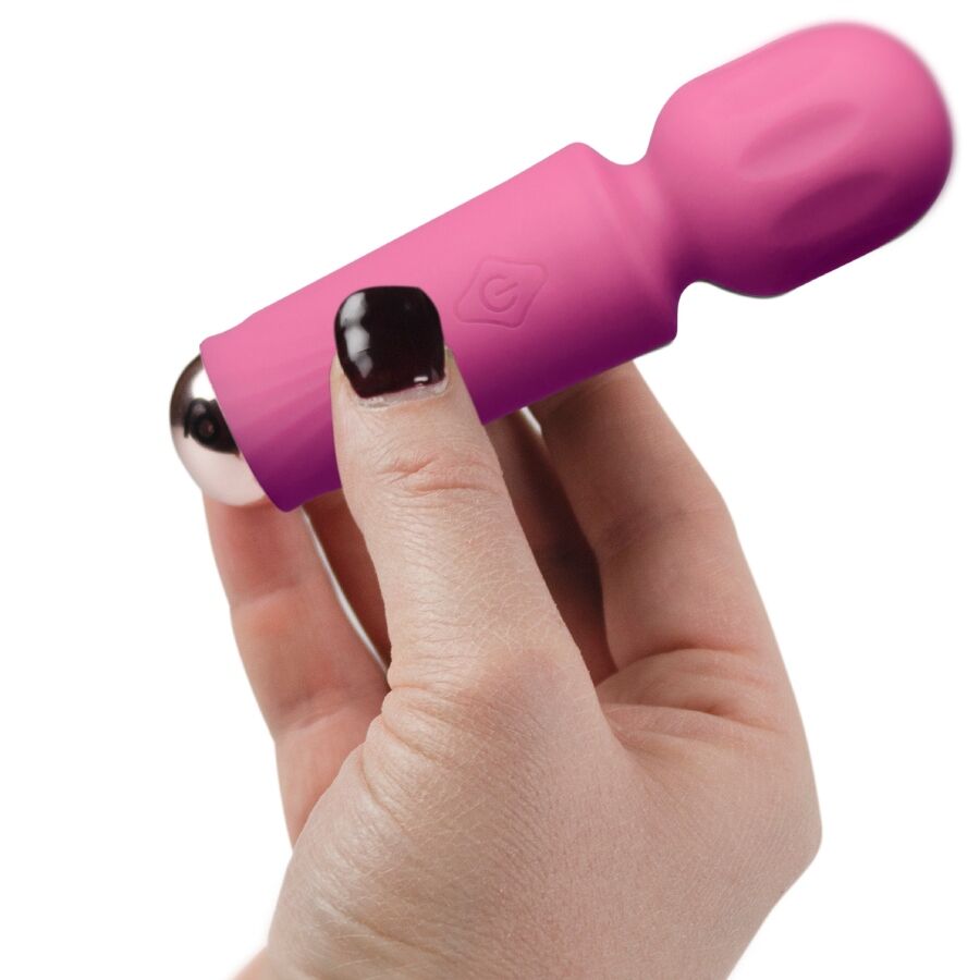 Rocks-Off - Mini Rechargeable Wand 16 Functions Peony Pink – Wand Vibrator