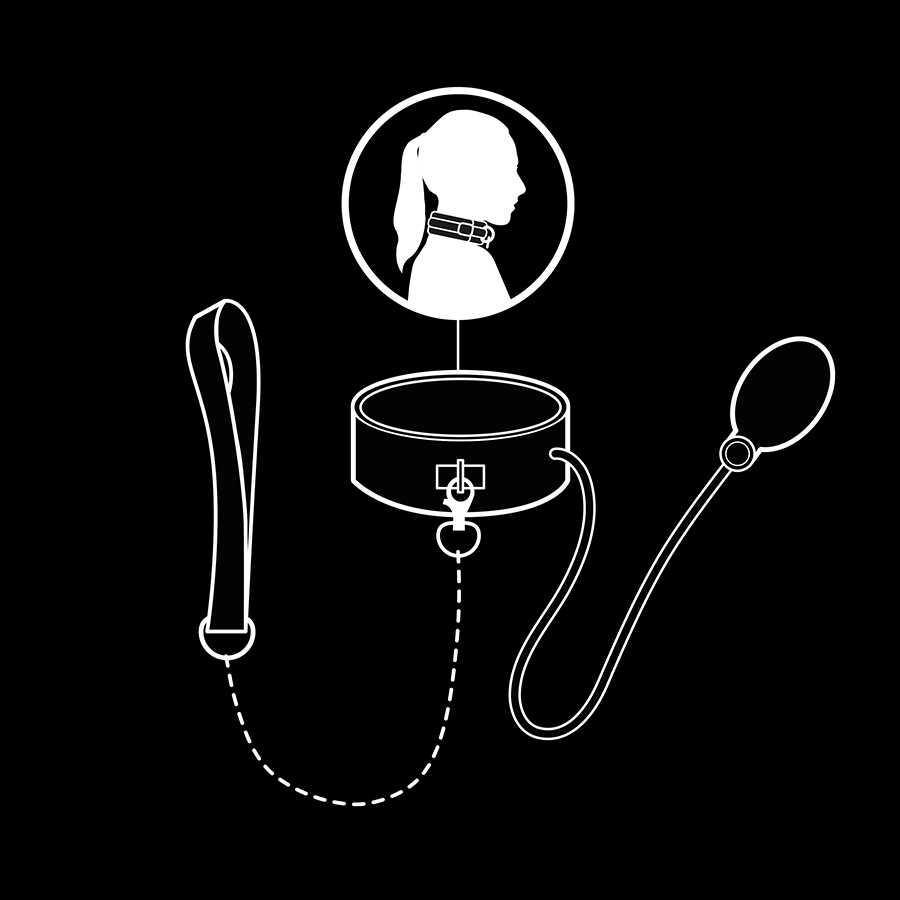 Fetish Submissive Bondage - Inflatable Strangling Collar with Chain – Bondage Gear