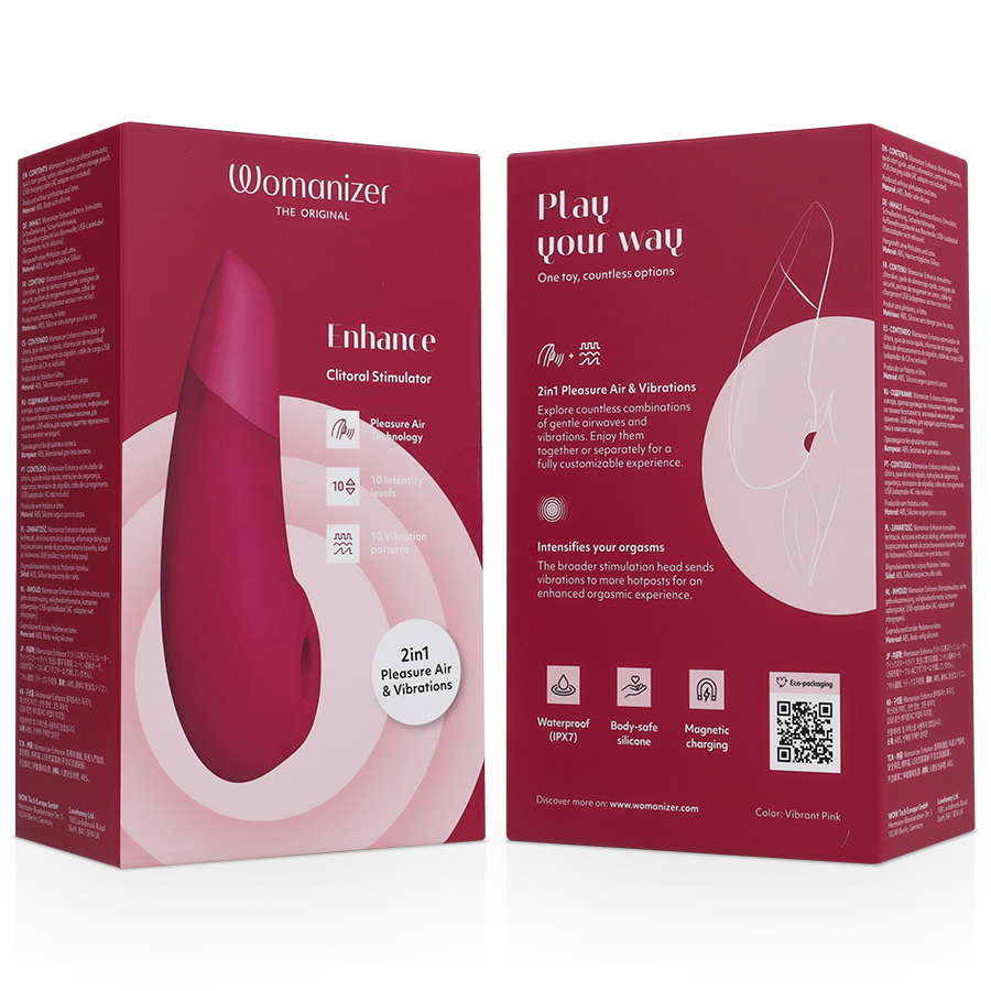 Womanizer - Enhance Clitorial Stimulator Vibrant Pink – Clitoral Vibrator