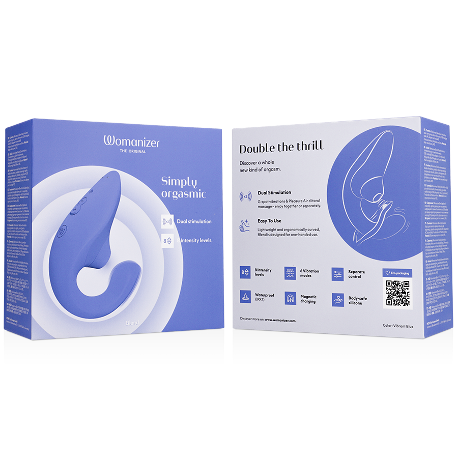 Womanizer - Blend Rabbit Vibrator Stimulator Vibrant Blue – G Spot Rabbit Vibrator