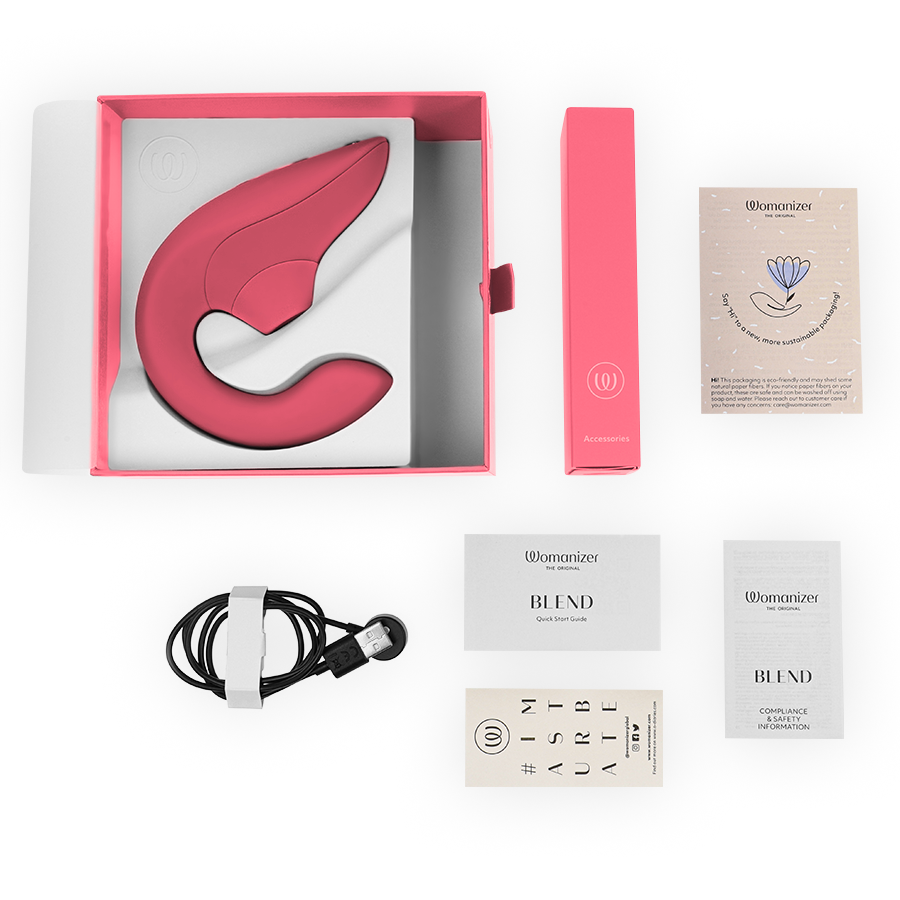 Womanizer - Blend Rabbit Vibrator Stimulator Vibrant Rose – G Spot Rabbit Vibrator