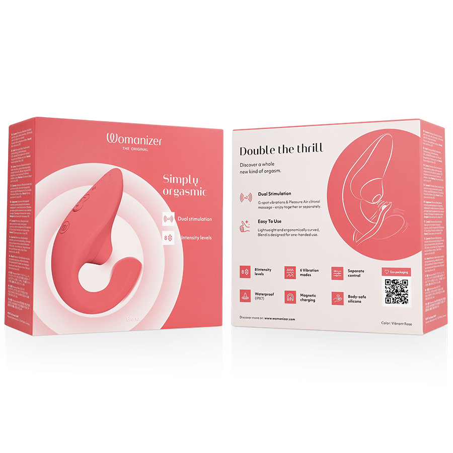 Womanizer - Blend Rabbit Vibrator Stimulator Vibrant Rose – G Spot Rabbit Vibrator