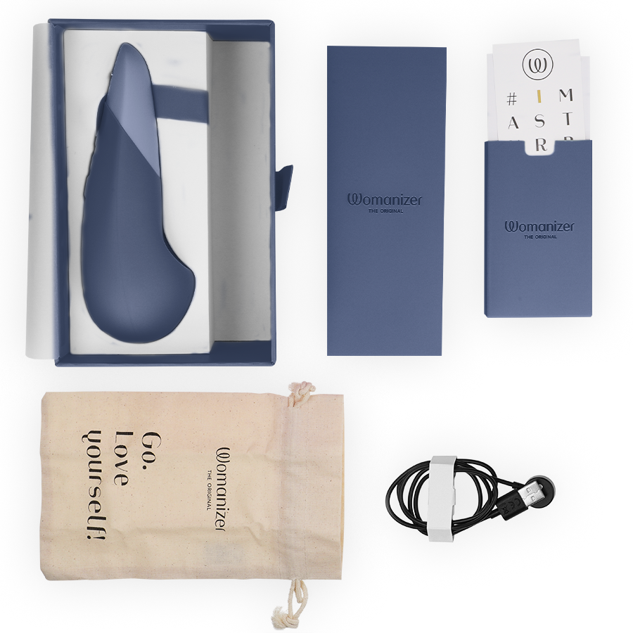 Womanizer - Vibe Lay-on Silent Vibrator Dark Blue – Clitoral Vibrator