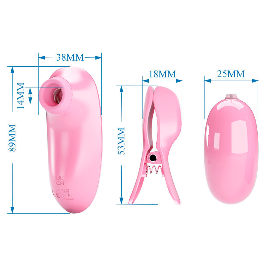 Pretty Love Imonie 3-in-1 Multifunctional Set with Suction Cup, Nipples and Clitoris – Clitoral Suction Toy