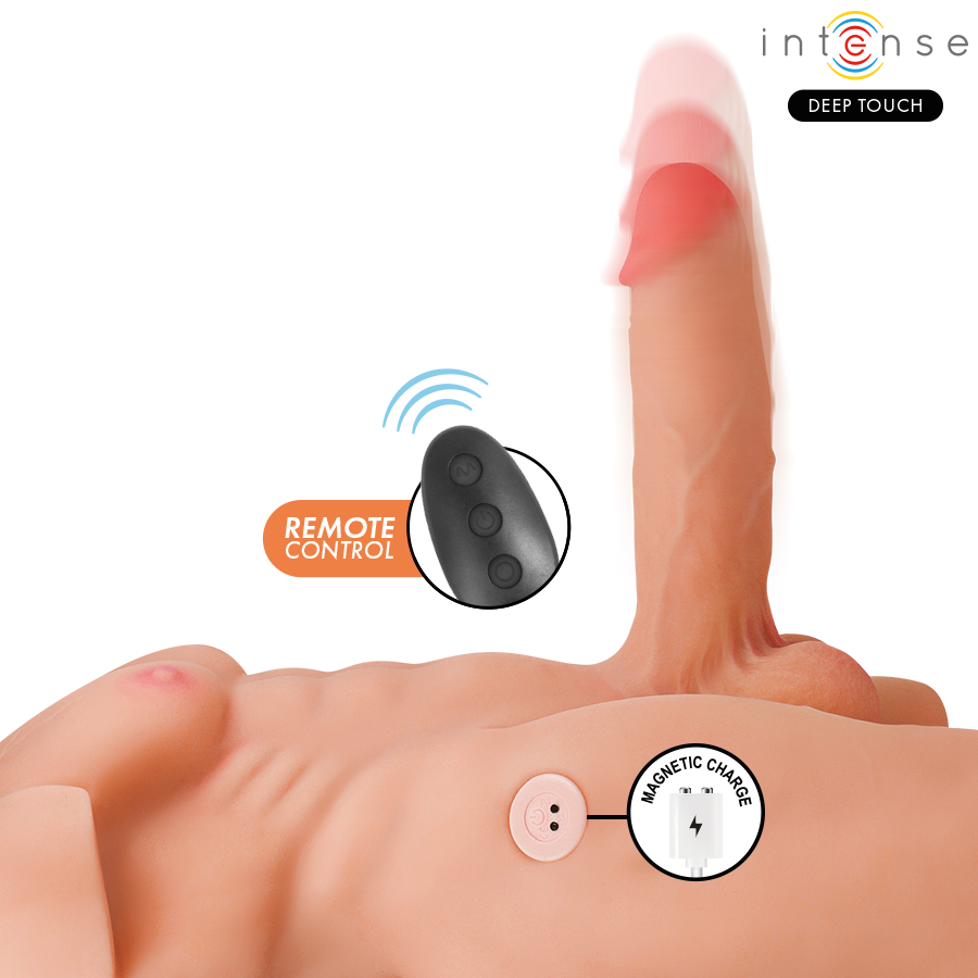 Intense Deep Touch - Marty Torso with Anus and Realistic Dildo with Pushing and Vibration, Remote Control, 6.2 kg – Remote Control Realistic Dildo