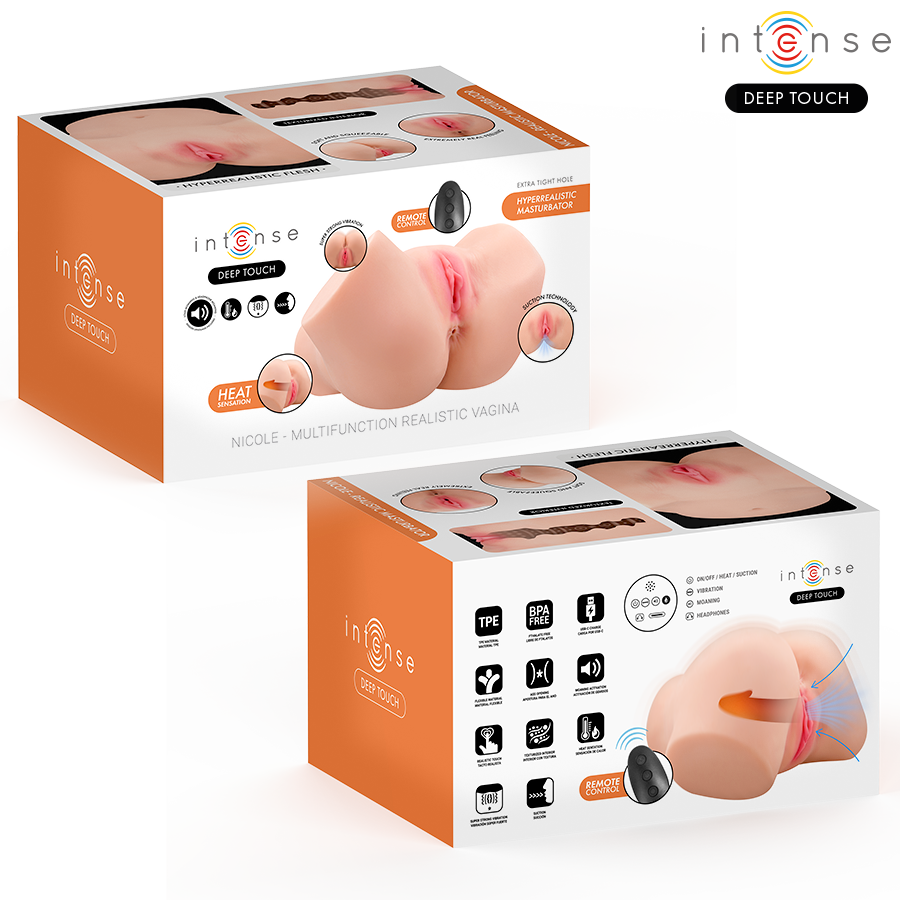 Intense Deep Touch - Nicole Vaginal Masturbator with Suction, Heat, Vibration and Voice Effects with Remote Control 5.3 kg – Male Masturbator
