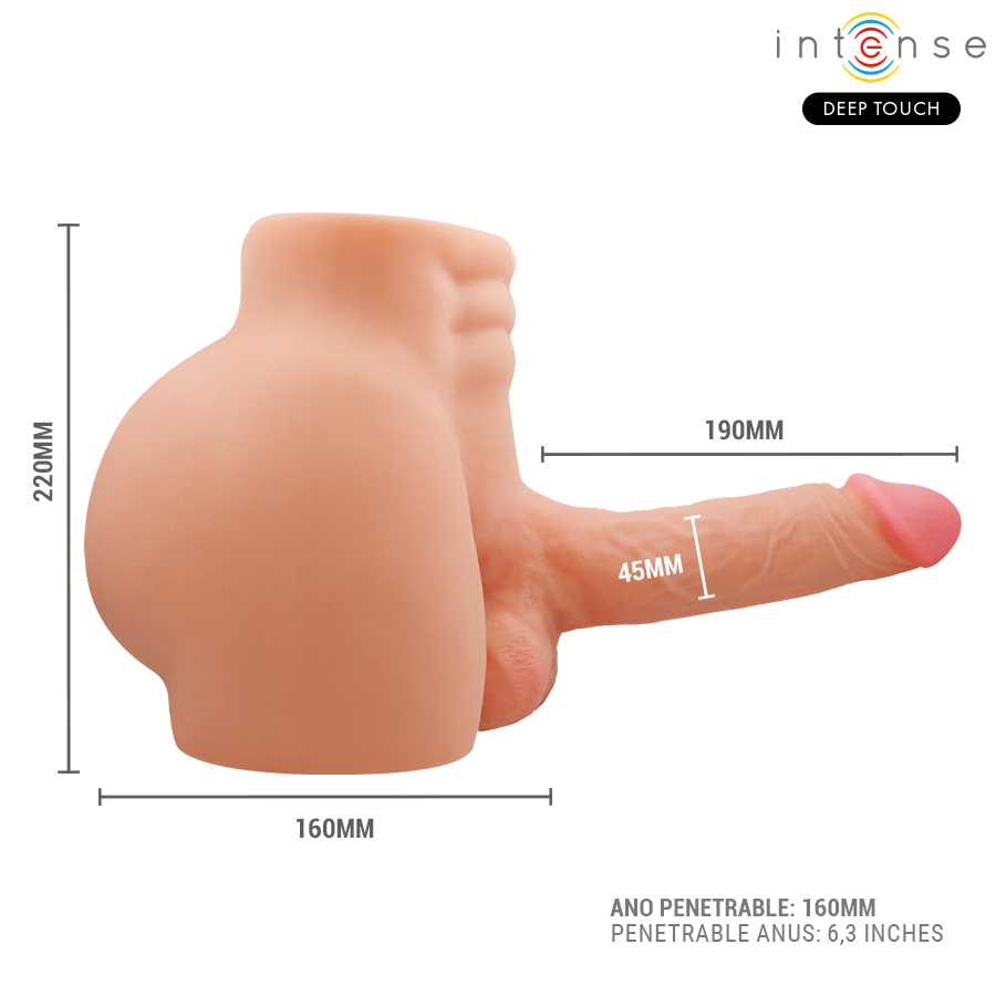 Intense Deep Touch - Richie Torso with Anus and Realistic Dildo with Pushing and Vibration Remote Control 4.7 kg – Remote Control Realistic Dildo
