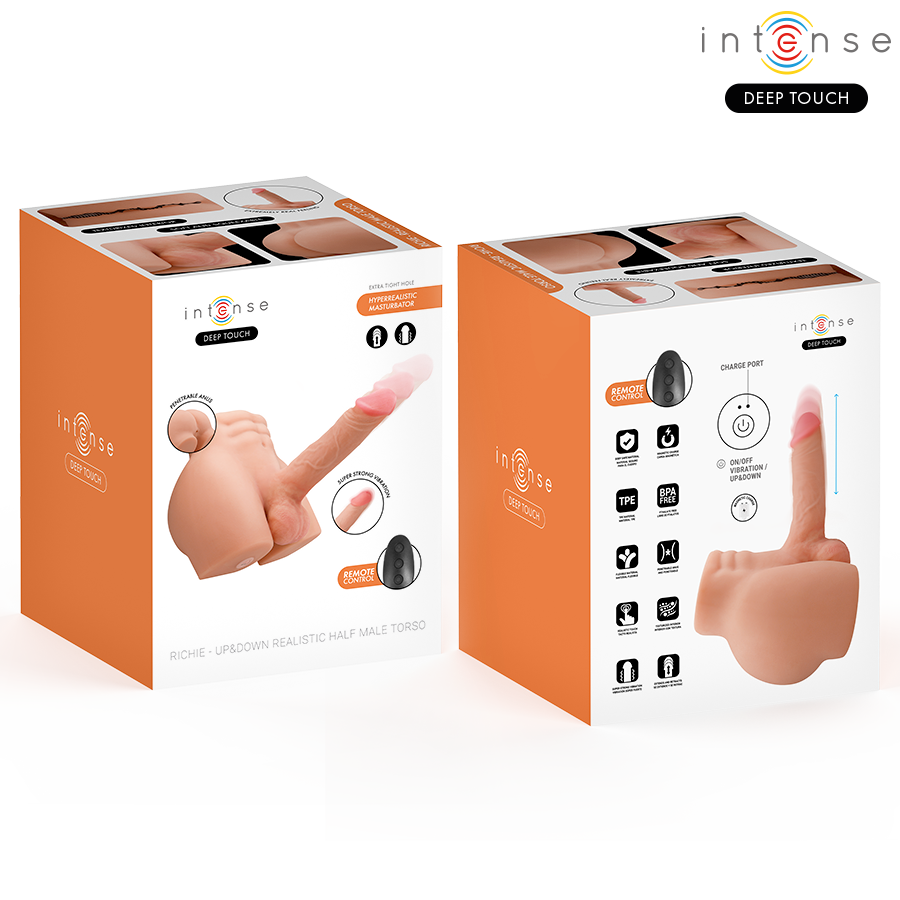Intense Deep Touch - Richie Torso with Anus and Realistic Dildo with Pushing and Vibration Remote Control 4.7 kg – Remote Control Realistic Dildo