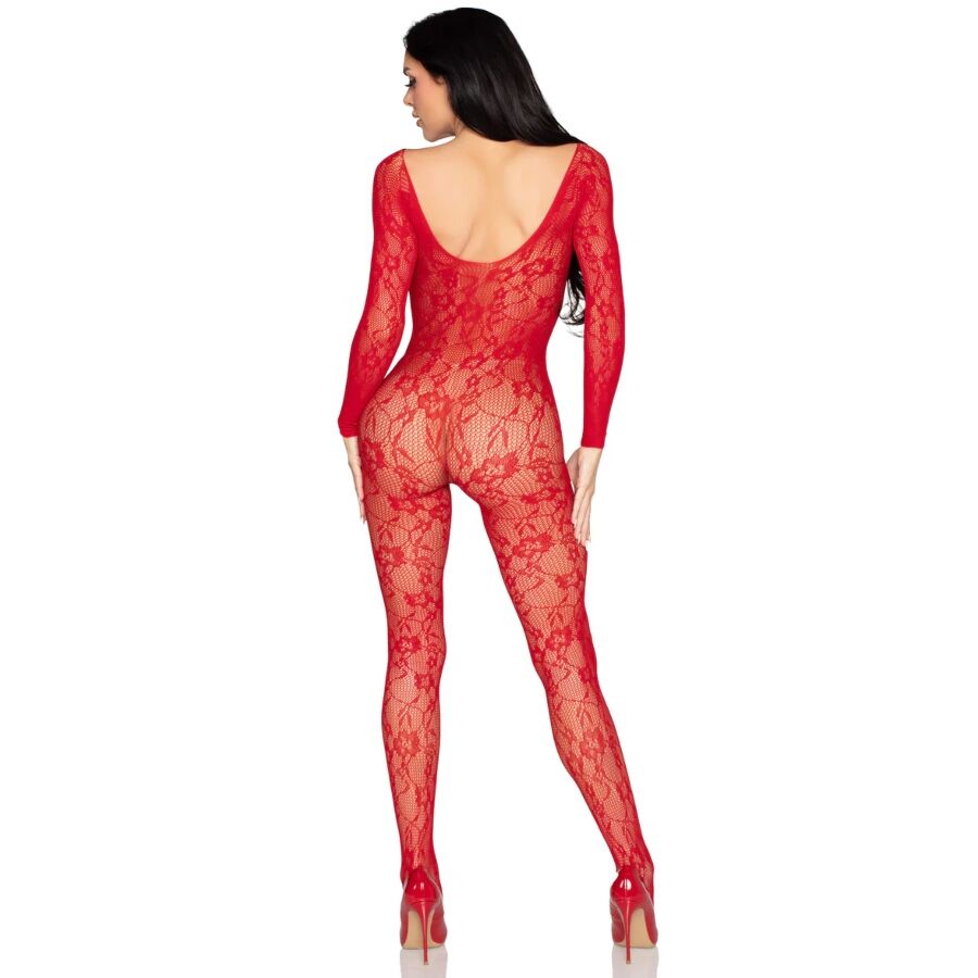 Leg Avenue - Lace Lingerie Bodystocking Red - One Size