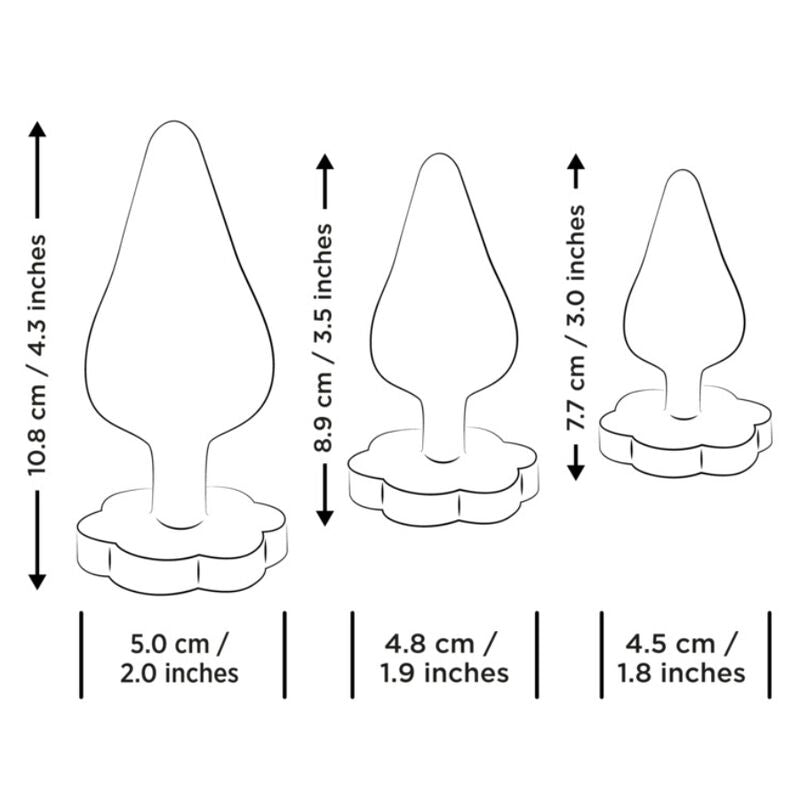 ROMP - Luster Anal Training Kit S/m/l With Flower - Shaped Base