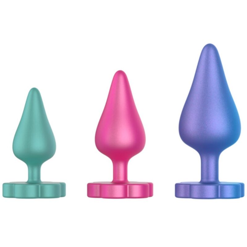 ROMP - Luster Anal Training Kit S/m/l With Flower - Shaped Base