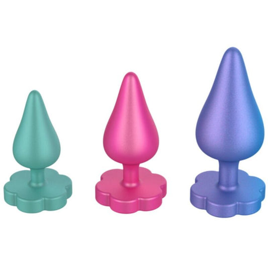 ROMP - Luster Anal Training Kit S/m/l With Flower - Shaped Base