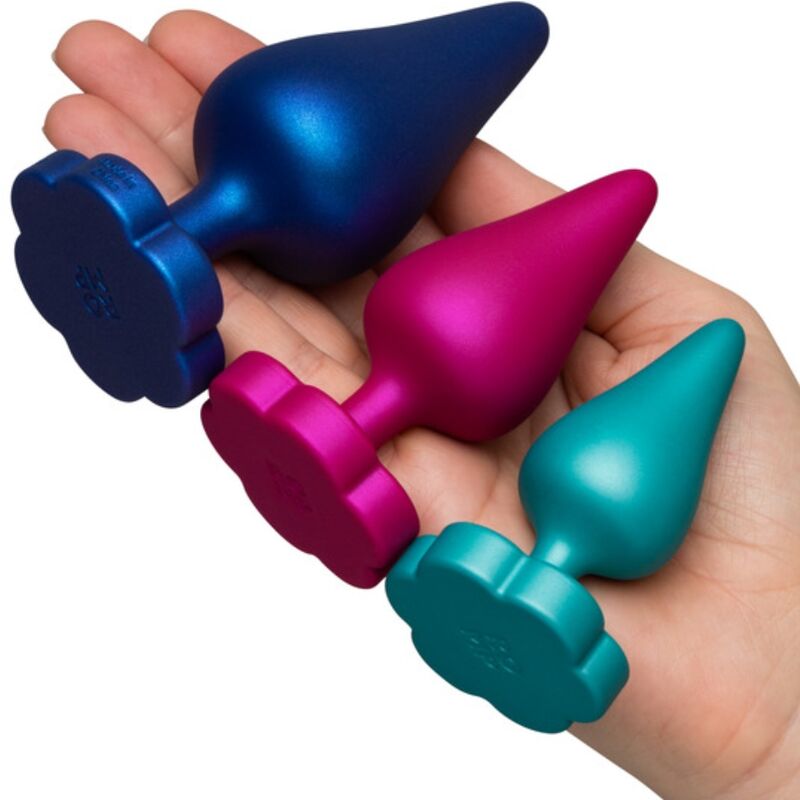 ROMP - Luster Anal Training Kit S/m/l With Flower - Shaped Base