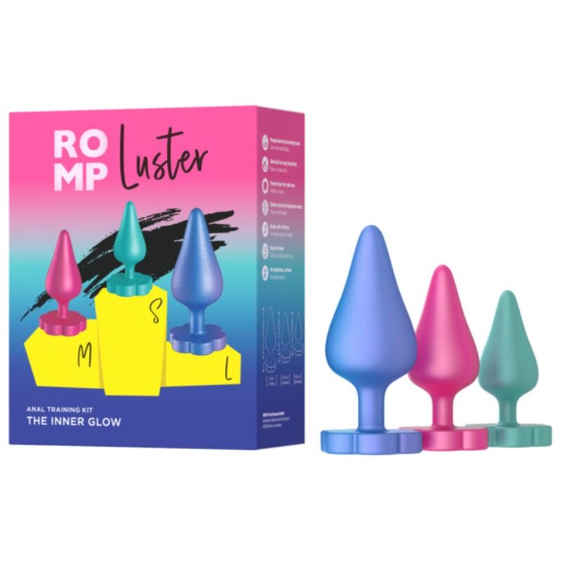 ROMP - Luster Anal Training Kit S/m/l With Flower - Shaped Base