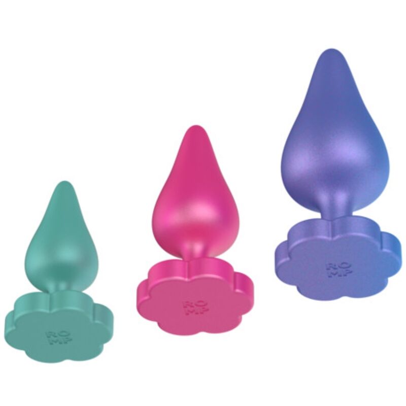 ROMP - Luster Anal Training Kit S/m/l With Flower - Shaped Base
