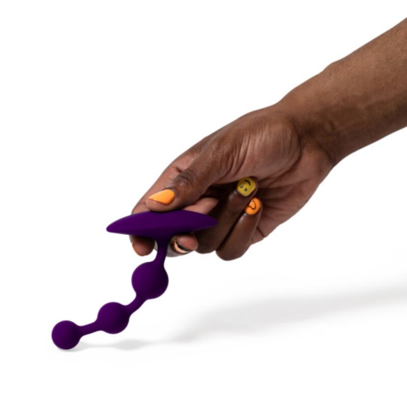 ROMP - Amp Purple Flexible Silicone Anal Beads 12.5 cm Purple – Graduated Anal Beads