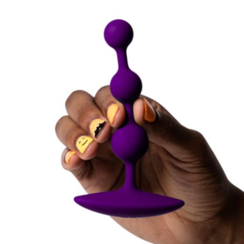 ROMP - Amp Purple Flexible Silicone Anal Beads 12.5 cm Purple – Graduated Anal Beads