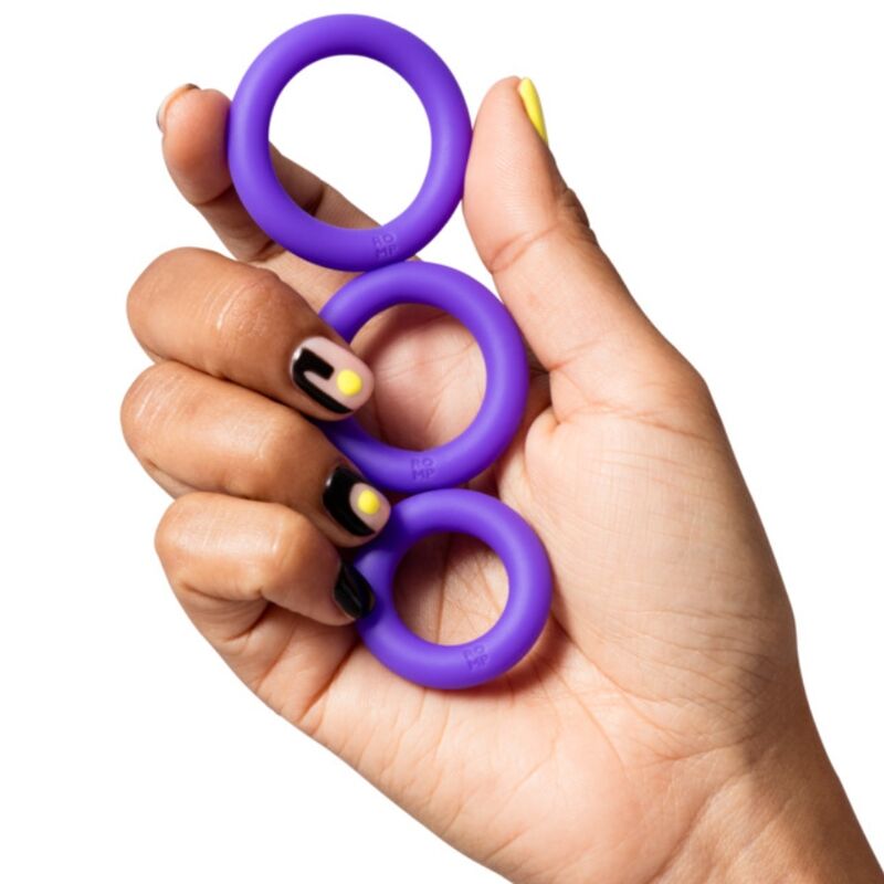 ROMP - Remix Trio Set of 3 Purple Silicone Penis Rings – Cock Ring