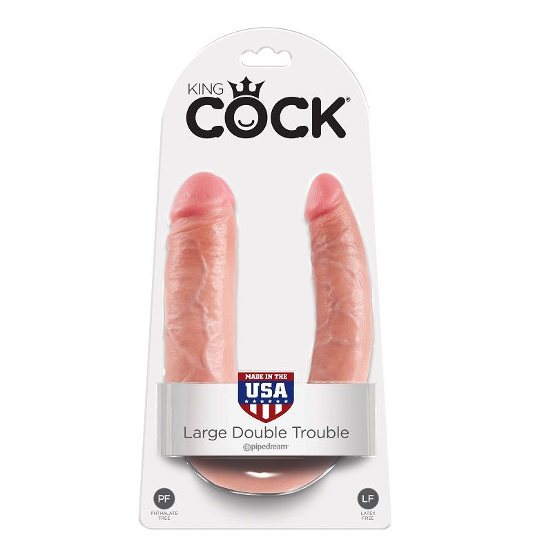 KING COCK - U - Shaped Large Double Trouble Flesh 17.8 CM
