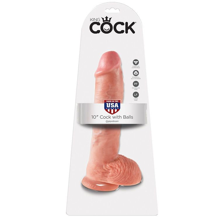 King Cock 10 Dildo Flesh With Balls 26.5 Cm body