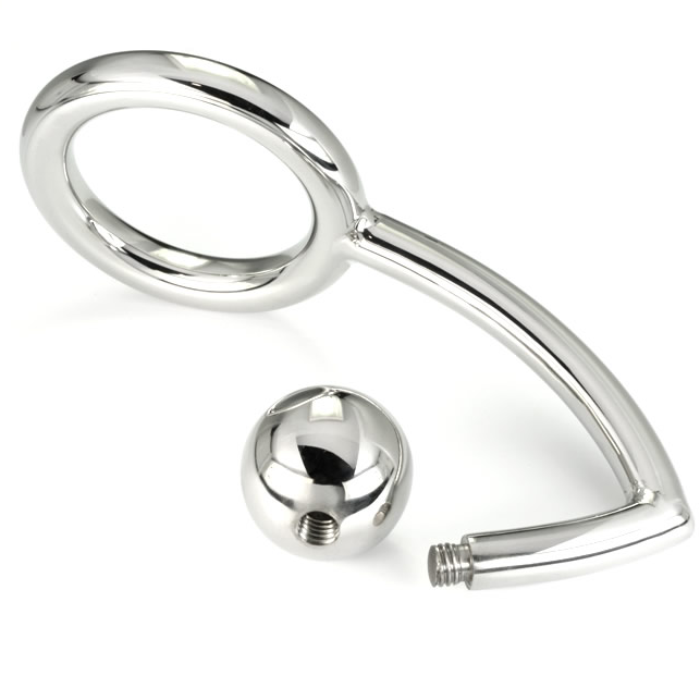 Metal Hard - Cock Ring with Anal Intruder Hook