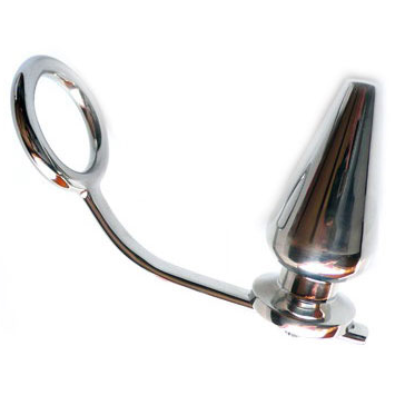 Metal Hard - Steel Ring with Anal Plug