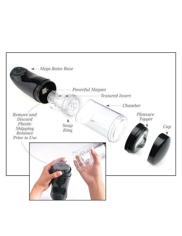 Extreme Toyz - Pdx Mega Bator USB Male Masturbator Vagina White – Rechargeable Male Masturbator