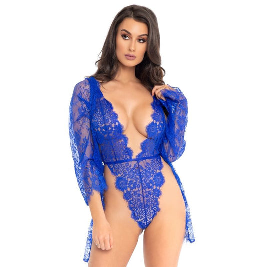 Leg Avenue - Teddy and Robe Blue S – Teddy Lingerie