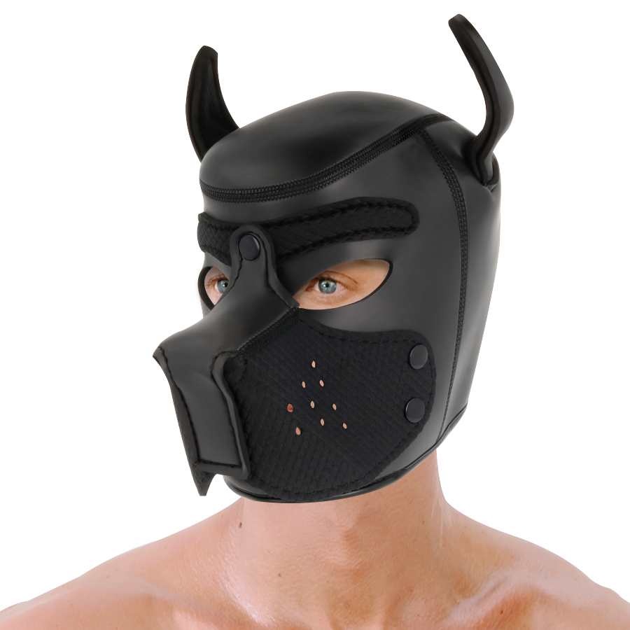 Neoprene Dog Mask with Removable Muzzle | Darkness — L