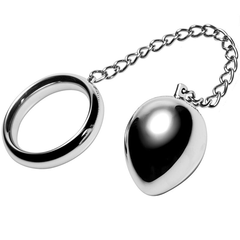Metal Hard - Cock Ring + Chain with Metal Ball 45mm