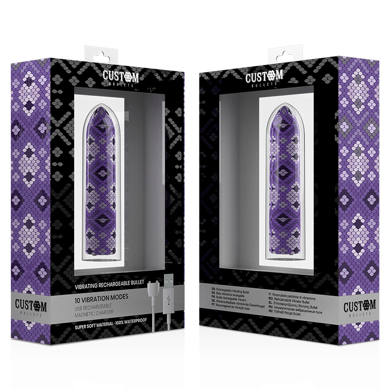Custom Bullets - Rechargeable Snake Purple Magnetic Bullet 10 Intensities – Bullet Vibrator