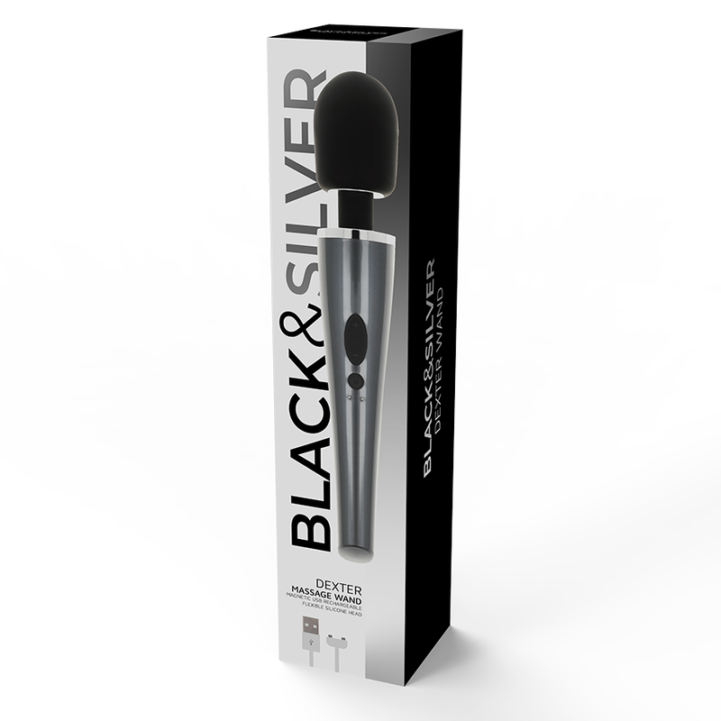 Black&Silver - Dexter Massage Wand – Wand Vibrator