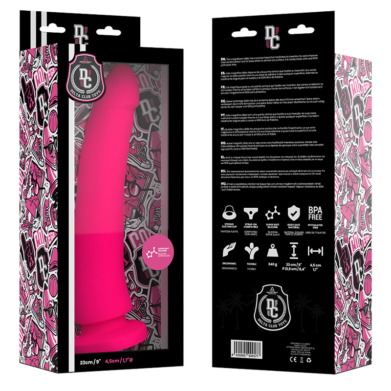 Medical Silicone Dildo 9.1 Inch (23 cm) | Delta Club — Pink