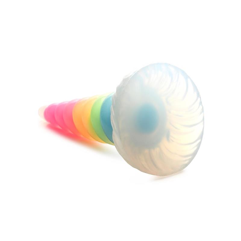 XR Brands Luminescent Rainbow Silicone Dildo 7.7 Inch (19.6 cm) | Creature Cocks