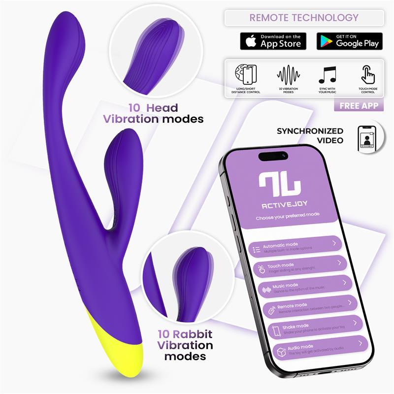 Lyra App-Controlled G-Spot Rabbit Vibrator Purple | Intoyou